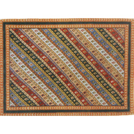 100% wełniany oryginalny dywan Gabbeh Loribaft patchwork 140x190cm Indie, gruby, mięsisty, unikat