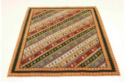 100% wełna gruby dywan loribaft z indii beżowy patchwork 140x290cm