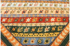 100% wełna gruby dywan loribaft z indii beżowy patchwork 140x290cm