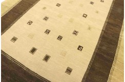 100% wełna gruby dywan loribaft z indii beżowy patchwork 140x200cm