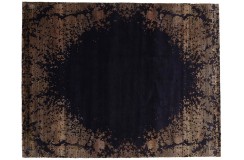 Wełna + jedwab ręcznie tkany dywan Nepal Exclusive Vintage czarny 250x300cm nowoczesny contemporary