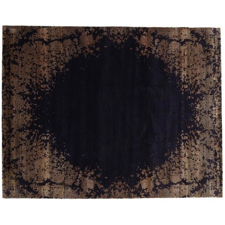 Wełna + jedwab ręcznie tkany dywan Nepal Exclusive Vintage czarny 250x300cm nowoczesny contemporary
