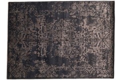Wełna + jedwab ręcznie tkany dywan Nepal Exclusive Vintage czarny 180x250cm nowoczesny contemporary