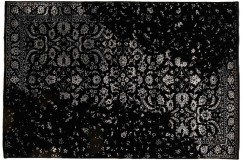Wełna + jedwab ręcznie tkany dywan Nepal Exclusive Vintage czarny 200x300cm nowoczesny contemporary
