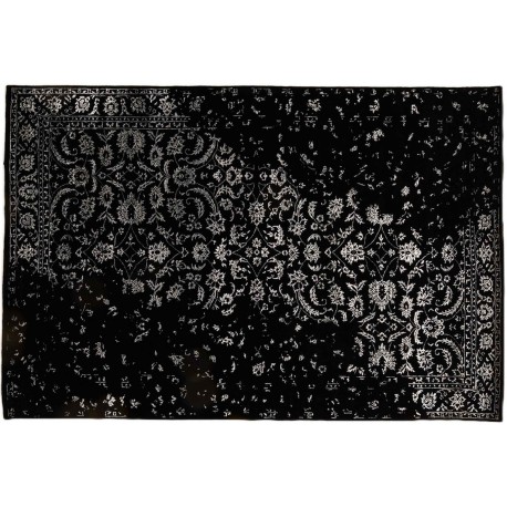 Wełna + jedwab ręcznie tkany dywan Nepal Exclusive Vintage czarny 200x300cm nowoczesny contemporary