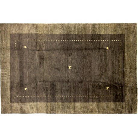 Salonowy gruby, ciepły dywan gabbeh 200x300cm wełna argentyńska brązowy, Indie