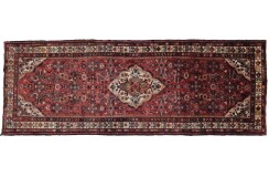 Klasyczny ręcznie tkany chodnik Hamadan szeroki 100x300cm Iran, czerwony