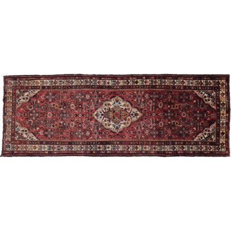 Klasyczny ręcznie tkany chodnik Hamadan szeroki 100x300cm Iran, czerwony