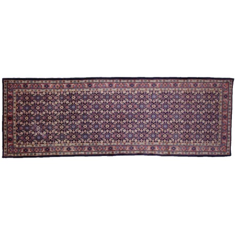 Unikat granatowy oryginalny perski dywan Saruk herati ok 110x320cm 100% wełna, Iran
