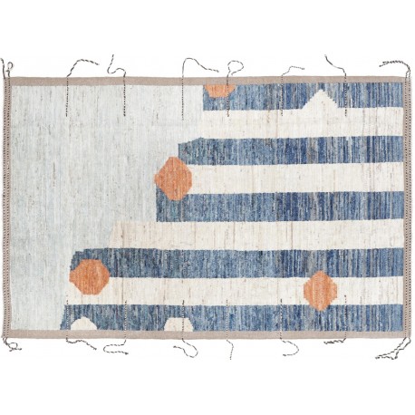 Kolorowy etniczny dywan Berber Beni Ourain abstrakcyjny do salonu 100% wełniany ok 200x300cm ręcznie tkany