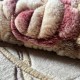 Rzeźbiony kwiatowy okrągły dywan z Chin 100% wełna superwasched miękka, kwiaty 3D beżowo-brązowy - taupe