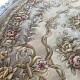 Rzeźbiony kwiatowy okrągły dywan z Chin 100% wełna superwasched miękka, kwiaty 3D beżowo-brązowy - taupe
