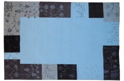 Wełna owcza wysokogórska i nowozelandzka ręcznie tkany dywan Nepal Premium kwiaty na obrzeżu 250x350cm beż brąz