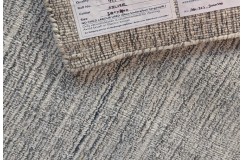 Miękki błyszczący dywan Gabbeh Handloom w pasy wełna wiskoza beżowo-szary 240x300cm 