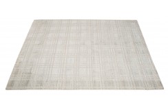 Wełna i wiskoza gruby dywan handloom z indii szary, beżowy 170x240cm
