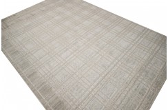 Wełna i wiskoza gruby dywan handloom z indii szary, beżowy 170x240cm