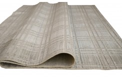 Wełna i wiskoza gruby dywan handloom z indii szary, beżowy 170x240cm