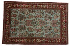 Perski luksusowy dywan KOM (GHOM) ręczne tkany 170x250cm 100% wełna kwatowy turkusowy