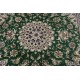 Kwadrtowy zielony dywan Nain gęsto ręcznie tkany z Iranu wełna + jedwab ok 200x200cm