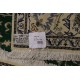 Kwadrtowy zielony dywan Nain gęsto ręcznie tkany z Iranu wełna + jedwab ok 200x200cm