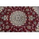 Kwadrtowy czerony dywan Nain gęsto ręcznie tkany z Iranu wełna + jedwab ok 200x200cm