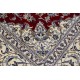 Kwadrtowy czerony dywan Nain gęsto ręcznie tkany z Iranu wełna + jedwab ok 200x200cm
