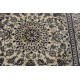 Kwadrtowy beżowy dywan Nain gęsto ręcznie tkany z Iranu wełna + jedwab ok 200x200cm