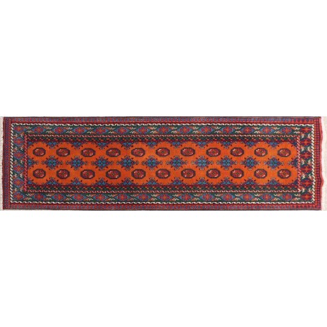 Afgański gęsto tkany oryginalny Akcza 100% wełniany dywan Buchara 80x300cm ręcznie tkany