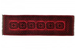 Afgański czarwony ręcznie tkany oryginalny Akcza 100% wełniany dywan Buchara 85x290cm