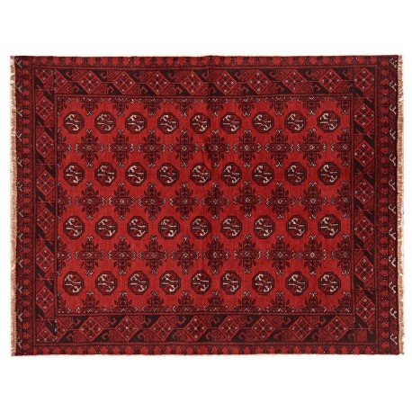 Afgański czerwony ręcznie tkany oryginalny 100% wełniany dywan Buchara 150x200cm ręcznie tkany