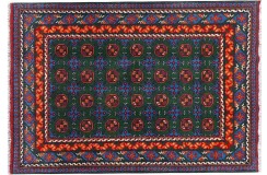 Afgański zielony ręcznie tkany oryginalny 100% wełniany dywan Buchara 120x180cm