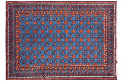 Niebieski ywan Akcza ręcznie tkany oryginalny 100% wełniany Buchara 170x240cm ręcznie tkany z Afganistanu