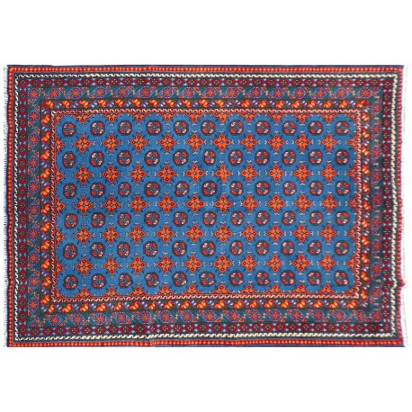 Niebieski ywan Akcza ręcznie tkany oryginalny 100% wełniany Buchara 170x240cm ręcznie tkany z Afganistanu