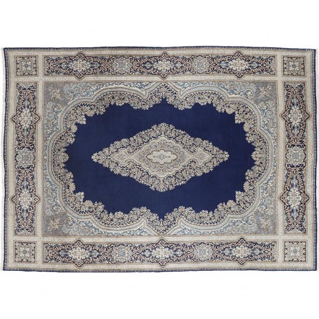 Bogaty klasyczny granatowy perski dywan Kerman (Kirman) ok 300x400cm 100% wełna sygnowany