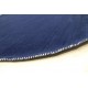 Gładki 100% wełniany dywan Gabbeh Handloom okrągły niebieski 200x200cm etniczne wzory
