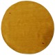 Gładki 100% wełniany dywan Gabbeh Handloom okrągły żółto-pomarańczowy 200x200cm etniczne wzory