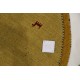 Gładki 100% wełniany dywan Gabbeh Handloom okrągły żółto-pomarańczowy 200x200cm etniczne wzory