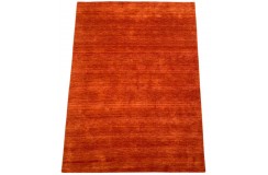 Gładki 100% wełniany dywan Gabbeh Lori pomarańczowy nasycony 90x160cm