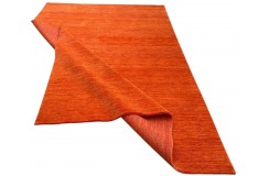 Gładki 100% wełniany dywan Gabbeh Lori pomarańczowy nasycony 70x140cm