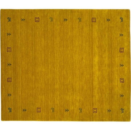 100% wełniany dywan Gabbeh Handloom złoty 200x300cm 2cm gruby etniczne wzory