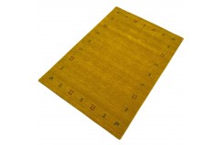 Gładki 100% wełniany dywan Gabbeh Lori złoty etniczne wzory 1,2x1,8m 