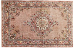 Dywan ręczne tkany perski Tabriz Colored Vintage różowy ok 200x300cm RELOADED Retro