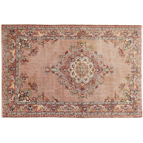 Dywan ręczne tkany perski Tabriz Colored Vintage różowy ok 200x300cm RELOADED Retro