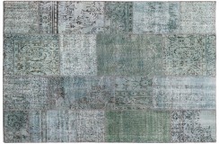 Dywan Kilim Retro Vintage Patchwork, zielony 170x230cm New Vintage Brinker Carpets