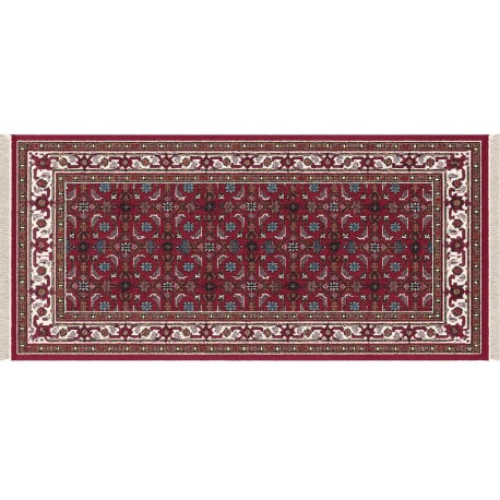 100% Wełniany ręcznie tkany dywan Heritage Crimson 244 red Indo - Herati z Indii chodnik 80x300cm orientalny bordowy