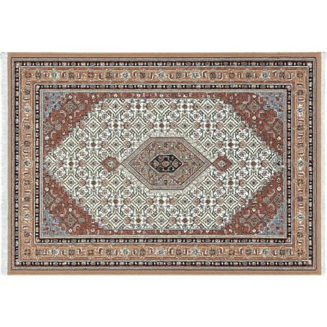 100% Wełniany ręcznie tkany dywan Royal Bijar Elegance Rug 256 cream Indo - Bidjar z Indii chodnik 80x300cm orientalny brązowy