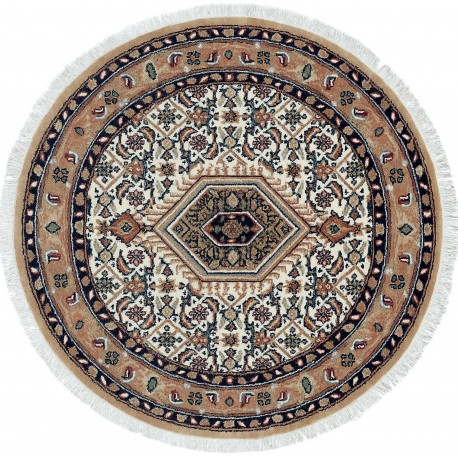 100% Wełniany ręcznie tkany dywan Royal Bijar Elegance Rug 256 cream Indo - Bidjar z Indii chodnik 80x300cm orientalny brązowy