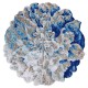 Niereguralny okrągły dywan Colorful Blossom Rug BR-22 blue, 100% wełna, ręcznie wykonany