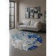 Niereguralny okrągły dywan Colorful Blossom Rug BR-22 blue, 100% wełna, ręcznie wykonany