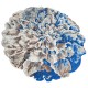 Niereguralny okrągły dywan Colorful Blossom Rug BR-22 blue, 100% wełna, ręcznie wykonany